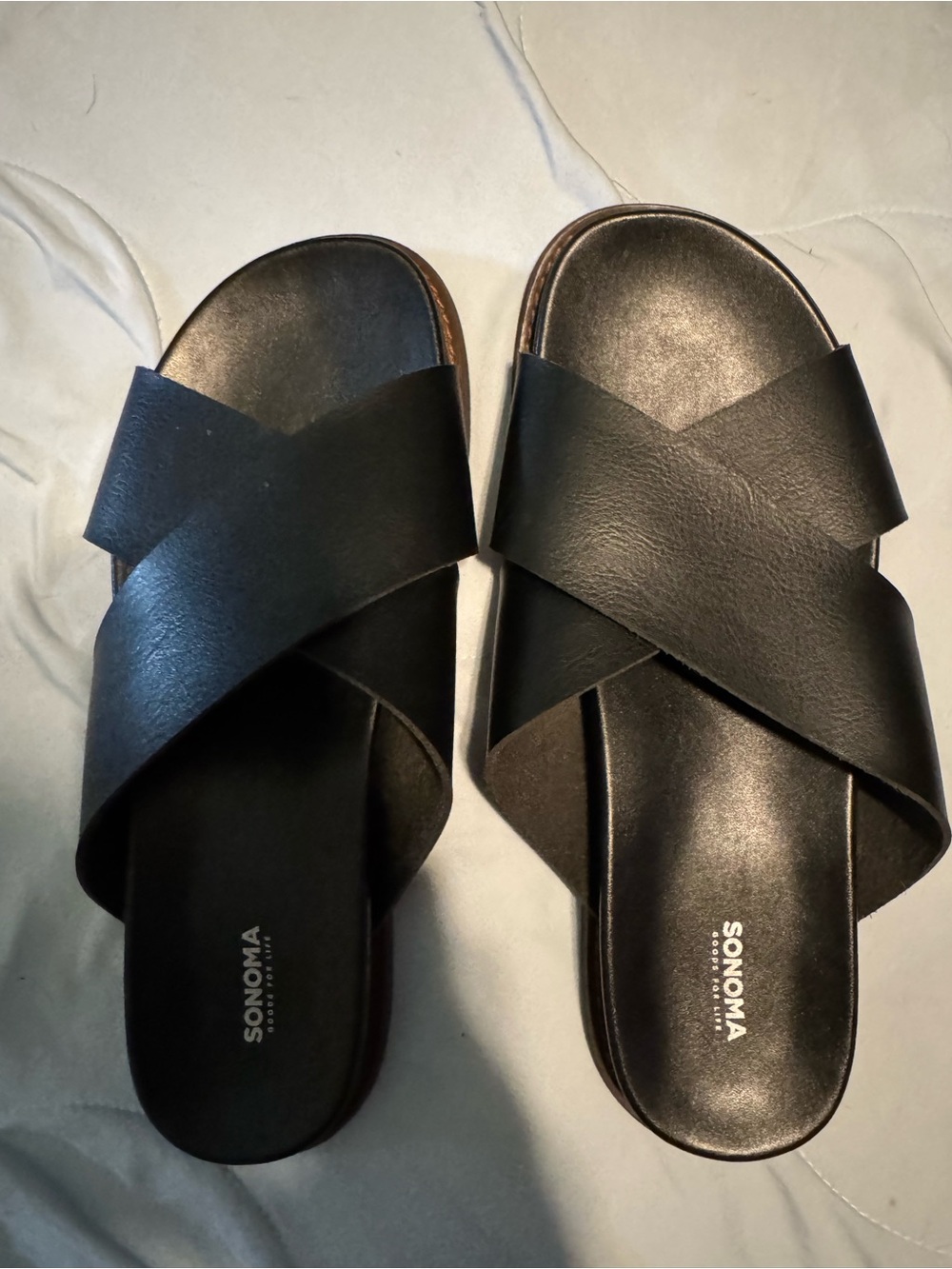 Sonoma Black Crisscross Slide Sandals
